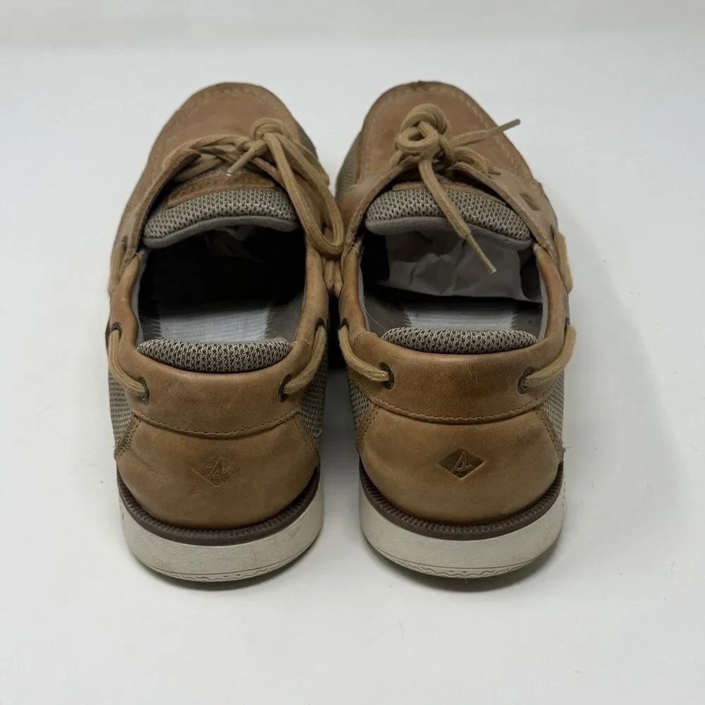 Sperry Top Sider Surveyor 2 Boat Shoes Mens 13 Brown Leather 2 Eye NO INSOLES